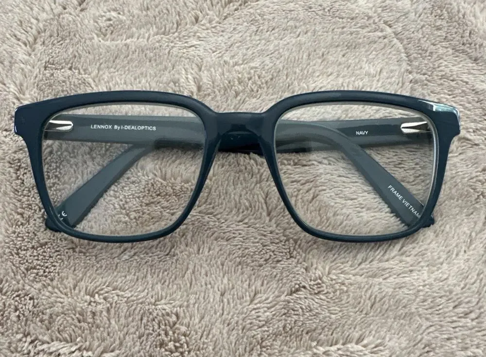 I-DEAL OPTICS LENNOX EYEGLASSES NAVY BLUE Big FRAMES 54-20-145 GUC